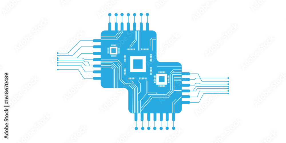 Poster abstract white blue digital technology futuristic circuit board background design. technology dots l