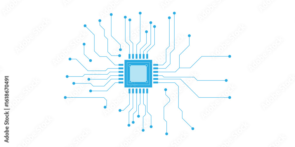 Poster abstract white blue digital technology futuristic circuit board background design. technology dots l