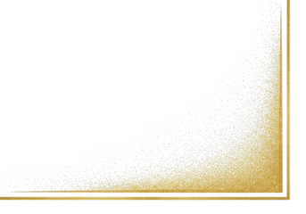 Golden glitter sparkle border corner isolated on transparent background