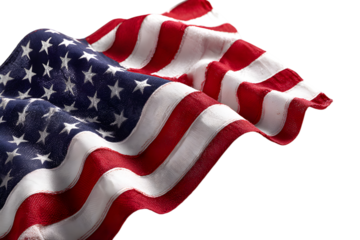 Capture the spirit of patriotism with this stunning, elegantly waving American flag, a powerful symbol of freedom and national pride for any project.