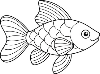 Fototapeta premium Mollyfish cartoon coloring page perfect for kids creative aquatic themed activity books