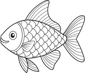 Rainbowfish cartoon drawing perfect for children’s ocean themed books and aquatic educational content