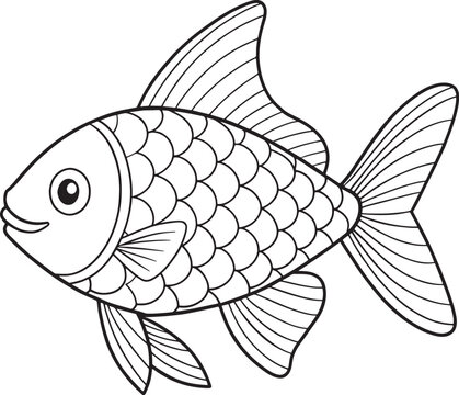 Rainbowfish cartoon drawing perfect for children’s ocean themed books and aquatic educational content
