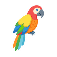 Fototapeta premium Colorful parrot perched, vibrant and playful, isolated on white background, 