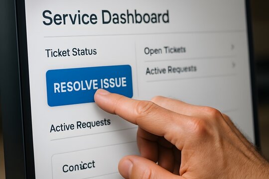 Service dashboard resolve issue button