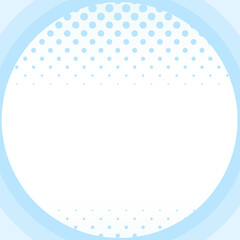 正方形背景　手描き素材　シンプルなベクター風の水色の円と水玉の清潔感のあるグラデーション　抽象背景イラスト