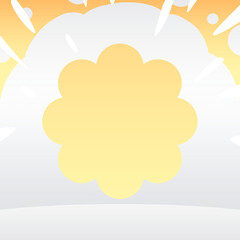 正方形背景　手描き素材　シンプルなベクター風の元気が迸るオレンジ色のうにょうにょ　抽象背景イラスト