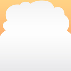 正方形背景　手描き素材　オレンジ色のポップな吹き出し風感情表現的　抽象背景イラスト