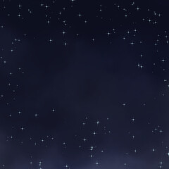 正方形背景　手描き素材　シンプル調のキラキラ光る星々　抽象背景イラスト