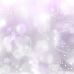 正方形背景　手描き素材　キラキラしたレンズフレアがほわほわと輝く薄ピンク色　抽象背景イラスト