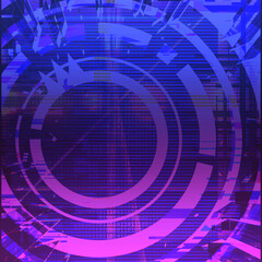 正方形背景　手描き素材　SF感のあるスタイリッシュなバイナリ数値デジタルデザイン　抽象背景イラスト