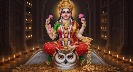 Lakshmi goddess of wealth hinduism prosperity spiritual hindu divine indian culture art