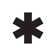 Fototapeta premium Star of Life, Medical Emergency Clinic Solid Flat Vector Icon Isolated on White Background. 