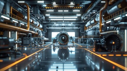 Obraz premium Industrial hangar interior