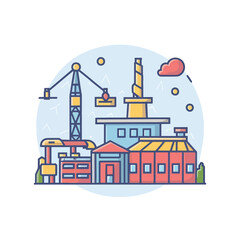 Fototapeta premium illustrations vector construction industry building machine 