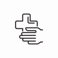 cross holding hand icon sign vector