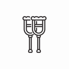 crutches mobility icon sign vector