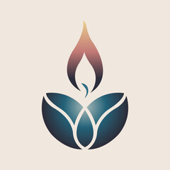 Abstract Lotus Flame Logo Spirituality Wellness and Inner Light