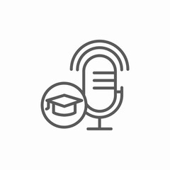 education podcast icon sign vector