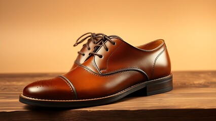 Handmade leather shoes displayed with meticulous craftsmanship on a neutral studio background.