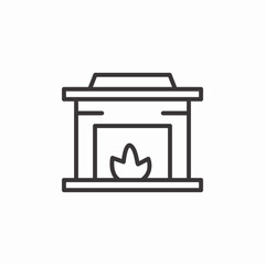 fireplace home icon sign vector