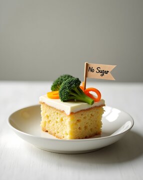 Naklejki Cake broccoli carrot no sugar show healthy fusion - No sugar