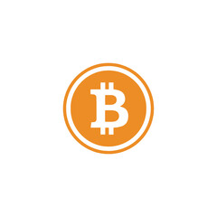 A simple graphic icon of the Bitcoin cryptocurrency logo, with a white stylized B inside a solid orange circle.