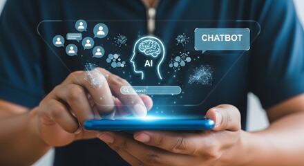 businessman pressing social network icon