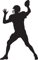 American Football Player Throwing Silhouette