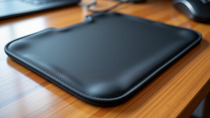 Leather mousepad with cracked edges and faded surface