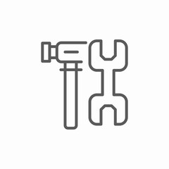 hammer wrench icon sign vector