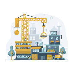 Fototapeta premium illustrations vector construction industry building machine 