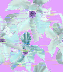 abstract background with mint colour flowers 