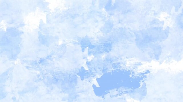 Blue background. Abstract painting background looped animation. Blue texture motions with brush strokes. Hand-drawn animation. Seamless Blue sky cloud animation loop. Perfect background footage