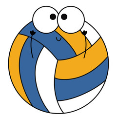volleball sport theme cute mascot cartoon for back to school