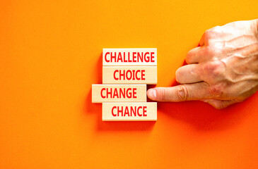 Challenge choice change chance symbol. Concept words Challenge choice change chance on beautiful...