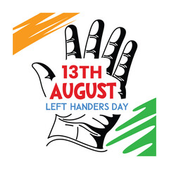 Fototapeta premium Celebration of international left handers day on august 13th with a stylized hand graphic