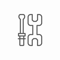 screwdriver wrench icon sign vector