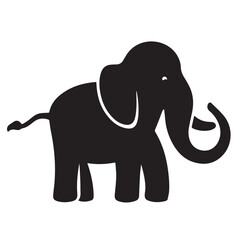 Obraz premium Minimal Elephant Logo Design in Silhouette Style – Vector Graphic Template for Modern Branding, Wildlife Conservation, Eco-Friendly Businesses, Creative Agencies, and Professional Logo Use in EPS Form