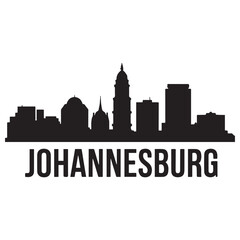 Fototapeta premium Johannesburg skyline silhouette. Black Johannesburg city. Vector black silhouette. with white background