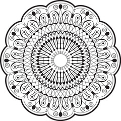 Intricate Mandala Design &ndash; Detailed Black and White Floral Pattern