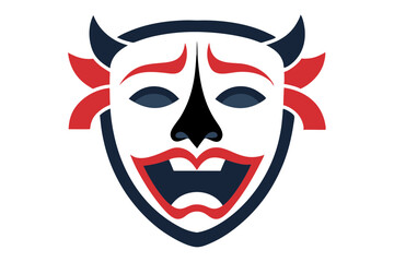 Elegant Line Art of Traditional Theatre Drama Masks