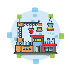 Fototapeta premium illustrations vector construction industry building machine 