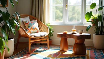 a seat for reading a book with a window
