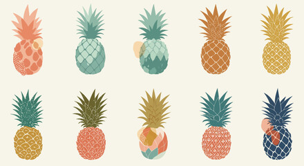 Boho Tropical Pineapple Summer Artwork