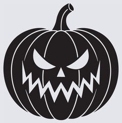Halloween pumpkin silhouette vector art illustration, Halloween pumpkin vector illustration