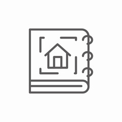 house hardcover catalogue icon sign vector