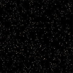 Falling snowflakes in a dark winter night sky with abstract stardust