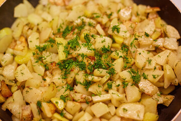Fried Potatoes with Fresh Green Dill