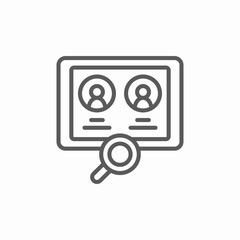 search candidate database icon sign vector